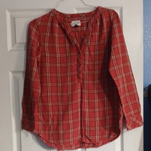 Universal Thread Tops - Universal Thread Red Plaid Women  Blouse